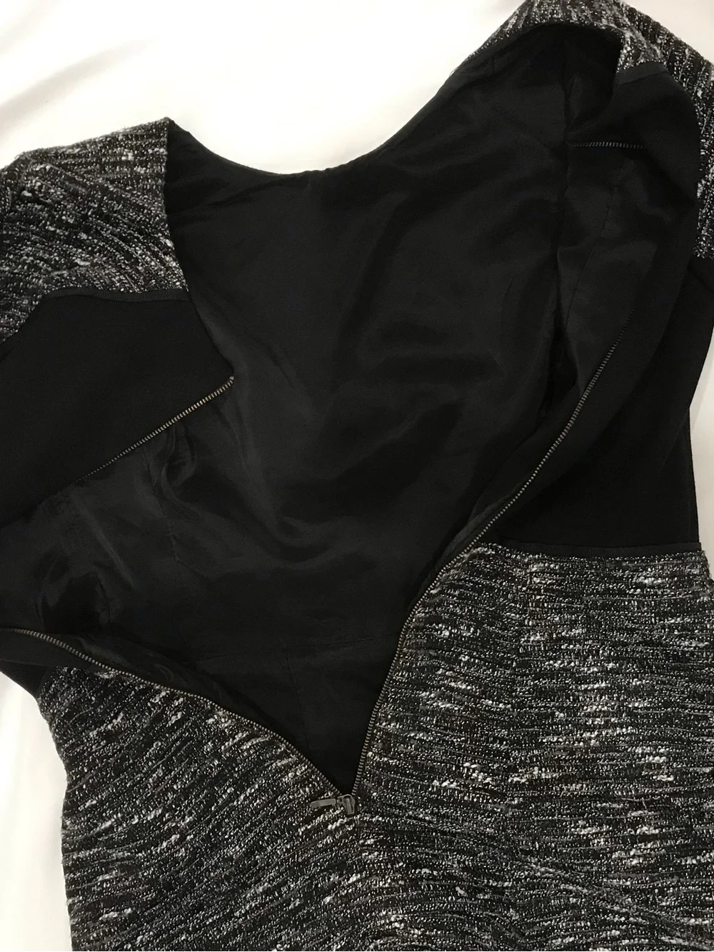 Ladies Black & Gray Textured Fit-and-Flare Dress